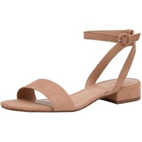CUSHIONAIRE Women's Nila one band low block heel sandal +Wide Widths Available, Nude 7 W