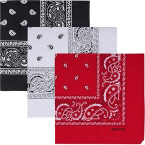 Raylarnia 100% Cotton Large Bandanas for Men and Women, 22 Inch Paisley Bandana with Multiple Colors