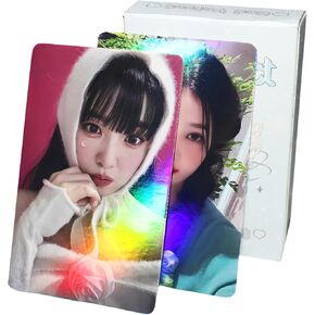 Red Velvet Photocards KPOP Red Velvet Holographic Laser Photocards 50PCS Red Velvet Album Cards Gift for Fans Kpop Gift Set Birthday Gift for Girls and Boys
