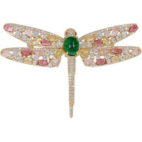 Alilang Silvery Tone Shine Amethyst Purple Crystal Rhinestones Dragonfly Insect Brooch Pin