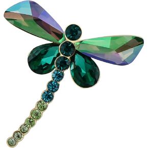 Alilang Silvery Tone Shine Amethyst Purple Crystal Rhinestones Dragonfly Insect Brooch Pin in Kuwait