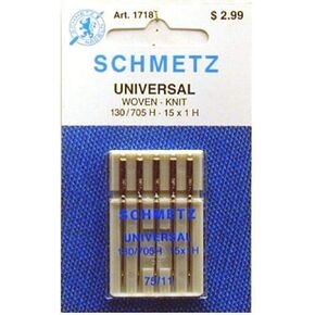 إبر ماكينة الخياطة المنزلية من SCHMETZ Universal (130/705 H) - الحجم 75/11