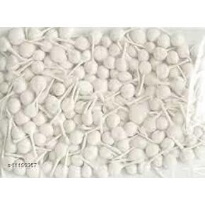 PR International Cotton Wicks for Pooja- Round Wicks White Color Baati Handmade for Puja Aarti Diwali, Navratri All Festivel Meditation.