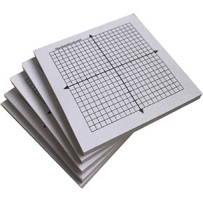 Sticky Note Mini Graph Pads - 5 Count 50 Sheets Per Pad- Graph Paper Sticky Notes 20 x 20 Four Quadrant (5)