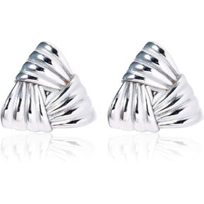 4PCs Minimalist Geometric Stud Earrings Round Triangle Square Earring Set Circle Hexagon Earrings for Women