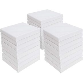 STARVAST Mini Canvas Panels 6 X 6 inch Pack of 12, Small Cotton Pre Stretched Canvas Boards for Artists, Students & Kids Painting Acrylics Oil Projects
