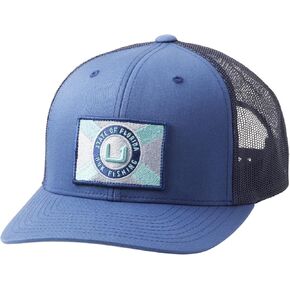 HUK Mens Mesh Trucker Snapback Hat | Anti-Glare Fishing Hat, State of Florida - Overcast Grey