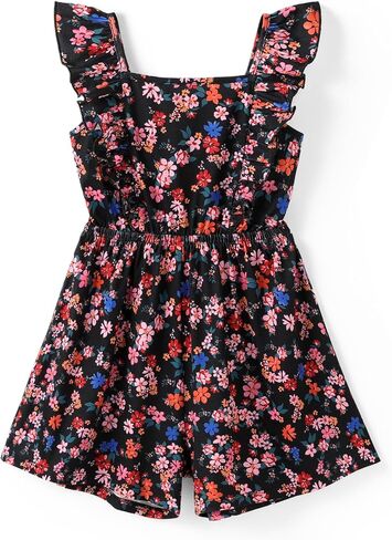 PATPAT Girls Wide Leg One Piece Ruffle Sleeveless Backless Casual Rompers Jumpsuit in Saudi Arabia