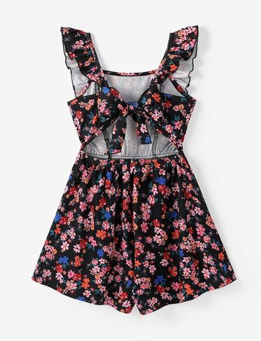 PATPAT Girls Wide Leg One Piece Ruffle Sleeveless Backless Casual Rompers Jumpsuit in Saudi Arabia