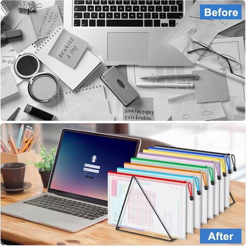 أكياس شبكية بسحاب، 40 قطعة من الحقائب الشبكية مقاس A4 بسحاب في 8 ألوان، أكياس مجلد ملفات بسحاب مقاومة للماء لتخزين التنظيم، حقيبة بسحاب بحجم الحروف للمدرسة/الفصل الدراسي/السفر/اللوازم المكتبية in Kuwait