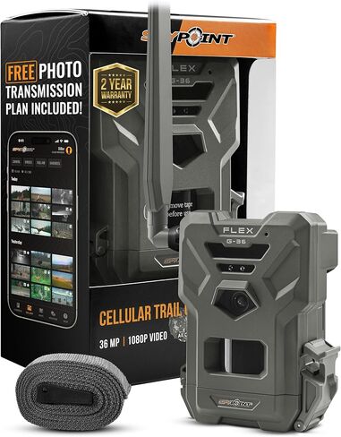 كاميرا SPYPOINT Flex G-36 ثنائية الحزمة الخلوية، صور بدقة 36 ميجابكسل ومقاطع فيديو بدقة 1080 بكسل مع صوت، تمكين نظام تحديد المواقع العالمي (GPS)، اتصال LTE ثنائي الشريحة، نطاق فلاش واكتشاف 100 بوصة، مشغل استجابة يصل إلى .3S in Saudi Arabia