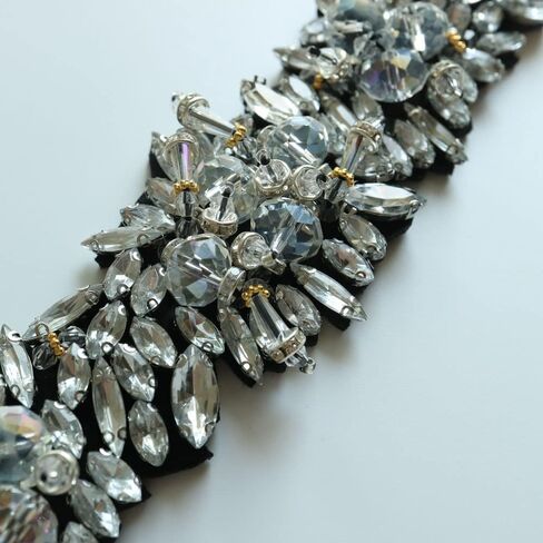 G-RUI فاخر الزجاج الأبيض حجر الراين بقع للملابس أنيقة DIY بها بنفسك مطرز خياطة على parches يزين لفستان الزفاف زنار الديكور in Kuwait