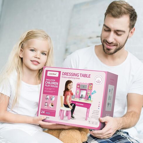 ألعاب حوض المطبخ من Lucky Doug مع مياه جارية، لعبة المطبخ للعب في غسالة الأطباق للفتيات والأطفال الصغار يلعبون الحوض مع نظام دورة المياه التلقائي المتطور، مجموعة لعب خارجية للأطفال والبنات الصغار in Kuwait