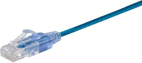 كابل إيثرنت Monoprice Cat6A Patch - Snagless، UTP، 550 ميجا هرتز، 10 جيجا، 30AWG، 3 أقدام، أزرق - سلسلة SlimRun in Kuwait