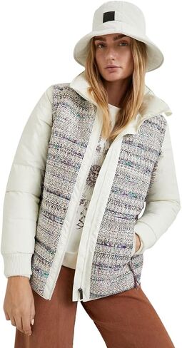 Desigual Women's Woven Padded Short Overcoat, White, XL in Saudi Arabia