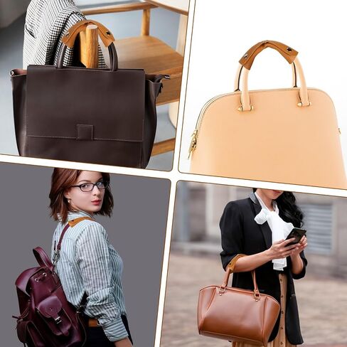 2 Pieces Handbag Handle Leather Wrap Cover PU Handbag Grip Cover Protector with Brass Clasp Soft Purse Strap Pad Identifier or Suitcases, Shopping Bag, Orange in Saudi Arabia