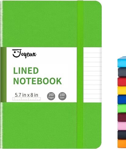 JOYEUX Lined Journal Notebook, 160 Pages Hardcover Journal for Writing, Medium 5.7 inches x 8 inches Notebooks - 100 Gsm Thick A5 Paper (Dark Grey) in Saudi Arabia