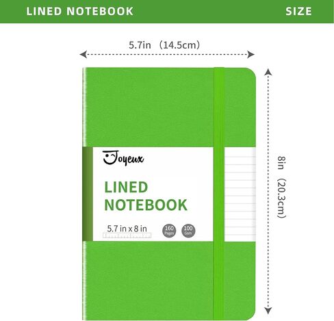 JOYEUX Lined Journal Notebook, 160 Pages Hardcover Journal for Writing, Medium 5.7 inches x 8 inches Notebooks - 100 Gsm Thick A5 Paper (Dark Grey) in Saudi Arabia