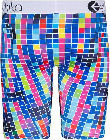 Ethika Boys Staple Boxer Brief | Multicolor Squares in Saudi Arabia