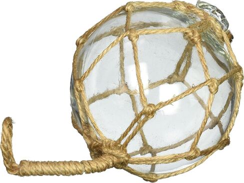 Hampton Nautical Amber Japanese Glass Ball Fishing Float with Brown Netting Decoration 3" in Saudi Arabia