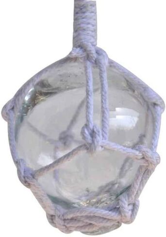 Hampton Nautical Amber Japanese Glass Ball Fishing Float with Brown Netting Decoration 3" in Saudi Arabia