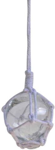 Hampton Nautical Amber Japanese Glass Ball Fishing Float with Brown Netting Decoration 3" in Saudi Arabia