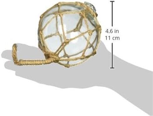 Hampton Nautical Amber Japanese Glass Ball Fishing Float with Brown Netting Decoration 3" in Saudi Arabia