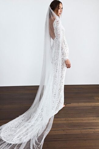 Pearl Bridal Veils for Woman Wedding Veil,1 Tier Ivory Cathedral Length Veils Long Bride Veil (Ivory 300) in Kuwait