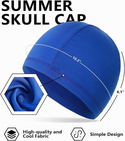 2 Pieces Summer Cooling Skull Cap Helmet Liner Beanie Cycling Running Sweat Wicking Hat for Men Women Lightweight in Saudi Arabia