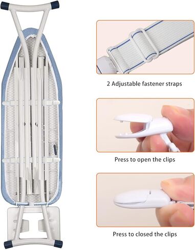 Ironing Board Cover and Pad, Heat Reflective & Stain Resistant Standard Full Size 15x54 Thick Padding Heavy Duty Iron Board Replacement Cover with Elastic Edge 2 Adjustable Fastener Straps in Saudi Arabia
