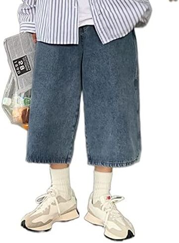 شورت دينم طويل Jorts Y2k جينز فضفاض جمالي قصير Harajuku موضة ملابس الشارع الشهير نمط الجرونج الكوري للجنسين in Saudi Arabia