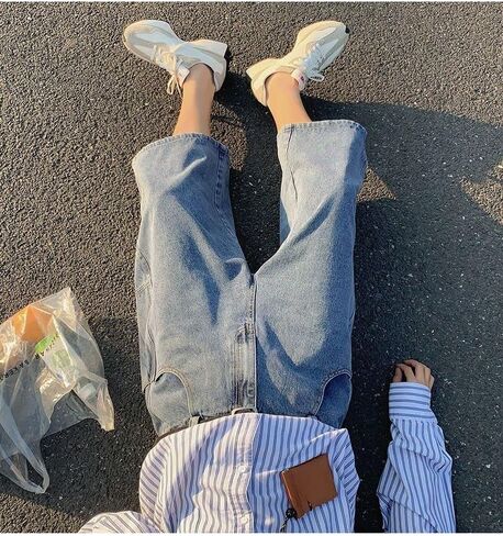 شورت دينم طويل Jorts Y2k جينز فضفاض جمالي قصير Harajuku موضة ملابس الشارع الشهير نمط الجرونج الكوري للجنسين in Saudi Arabia