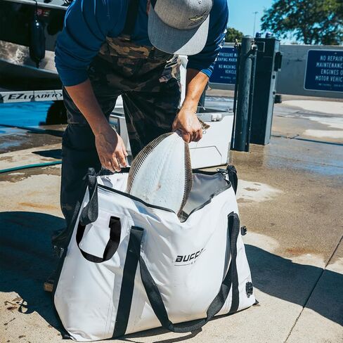 Buffalo Gear Insulated Fish Cooler - 27.5QT 58QT Waterproof Flat Bottom Bag, Leakproof and Fishing Kill Bag in Kuwait