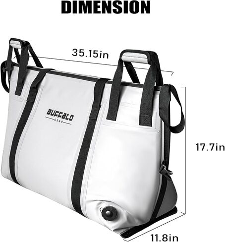 Buffalo Gear Insulated Fish Cooler - 27.5QT 58QT Waterproof Flat Bottom Bag, Leakproof and Fishing Kill Bag in Kuwait