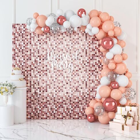 HOUSE OF PARTY Silver Shimmer Wall Backdrop -36 Panels Square Sequin Shimmer Backdrop for Birthday Wedding Anniversary Engagement Baby Shower & Bachelorette Decorations Party in Kuwait