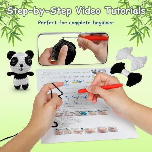 طقم كروشيه للمبتدئين، 3 قطع من مجموعات الكروشيه للمبتدئين، طقم كروشيه للمبتدئين للمبتدئين البالغين والأطفال مع تعليمات خطوة بخطوة ودروس فيديو in Kuwait