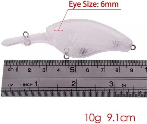 Aneew Bulk Unpainted Blanks Crankbaits Minnow Jerkbaits Wobble Rock Bass Fishing Lures DIY Making Kit for Saltwater Freshwater in Kuwait