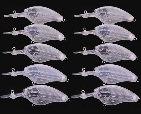 Aneew Bulk Unpainted Blanks Crankbaits Minnow Jerkbaits Wobble Rock Bass Fishing Lures DIY Making Kit for Saltwater Freshwater in Kuwait