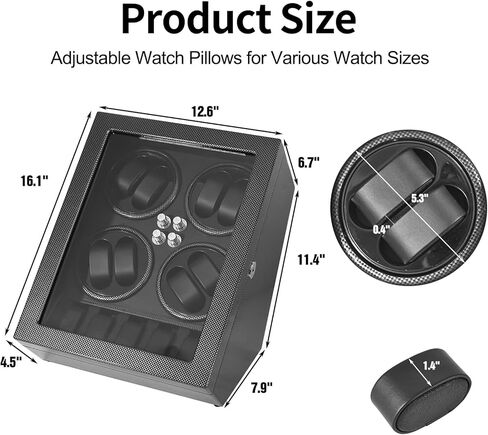 ملفاف ساعة Davivy، 8 ملفاف ساعة أوتوماتيكي مع 5 أماكن تخزين للساعة، ملفاف ساعة مع محرك هادئ للغاية، ضوء LED أزرق ووسائد مرنة، محول تيار متردد متضمن in Kuwait