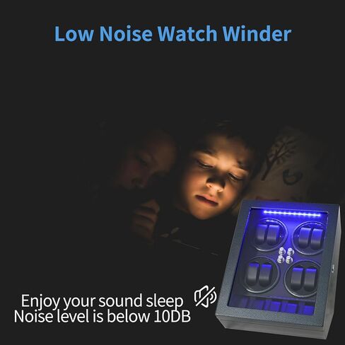 ملفاف ساعة Davivy، 8 ملفاف ساعة أوتوماتيكي مع 5 أماكن تخزين للساعة، ملفاف ساعة مع محرك هادئ للغاية، ضوء LED أزرق ووسائد مرنة، محول تيار متردد متضمن in Kuwait