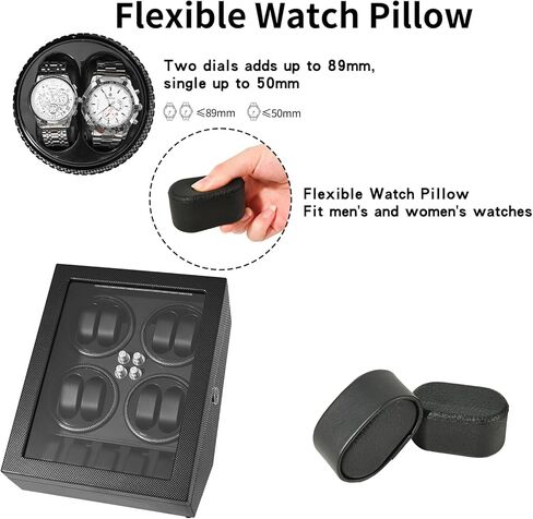 ملفاف ساعة Davivy، 8 ملفاف ساعة أوتوماتيكي مع 5 أماكن تخزين للساعة، ملفاف ساعة مع محرك هادئ للغاية، ضوء LED أزرق ووسائد مرنة، محول تيار متردد متضمن in Kuwait