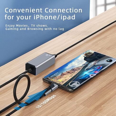 محول USB إيثرنت، محول USB C إيثرنت، 2 في 1 USB3.0/USB-C إلى RJ45 كابل شبكة جيجابت إيثرنت لنظام التشغيل Windows 10، MacBook Pro، iPad Pro، الكمبيوتر المحمول، Chromebook، Dell XPS، Samsung Galaxy والمزيد in Kuwait