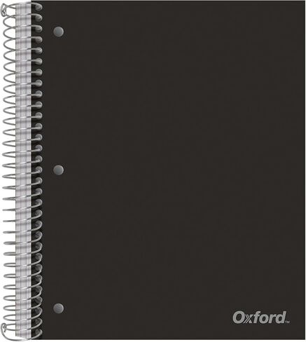 Oxford 3 Subject Spiral Notebook College Ruled - Black Poly Cover - Water Resistant - 150 Sheets - Spiral Notebook 8.5 x 11 (1) in Saudi Arabia
