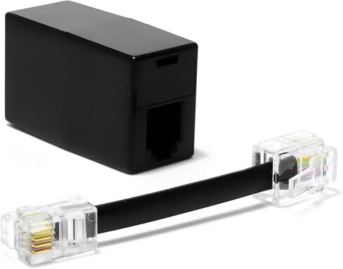 AmzDeals (2 Pack) RJ11 to RJ9 Adapter, Female RJ11 (6P4C) Jack to Male RJ9 (4P4C) Plug in Saudi Arabia