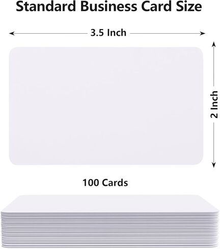 MaxGear 100Pcs Blank Business Cards, Small Note Cards Small Blank Cards, 3.5" x 2" Thank You Cards Small Business, Message Cards DIY Gift Cards, Small Cardstock, Kraft Paper, 200 GSM White Cards in Saudi Arabia