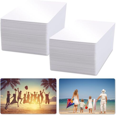 120 قطعة من بطاقات العمل التسامي، 3.34 × 2.12 × 0.014 بوصة بطاقة تصعيد فارغة، بطاقات عمل تصعيد بلاستيكية مزدوجة الجوانب للطباعة بالأشعة فوق البنفسجية الملونة (0.35 مم) (120) in Saudi Arabia