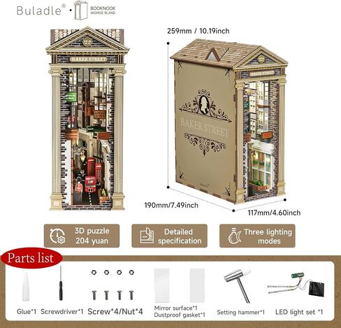 Buladle 3D Puzzle,DIY Miniature Dollhouse for Collectors and Bookshelf Decorations,DIY Book Nook Kit with Sensor Light,Gifts-Forest World Epic Dragons in Kuwait