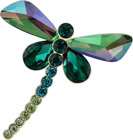 Alilang Silvery Tone Shine Amethyst Purple Crystal Rhinestones Dragonfly Insect Brooch Pin in Kuwait