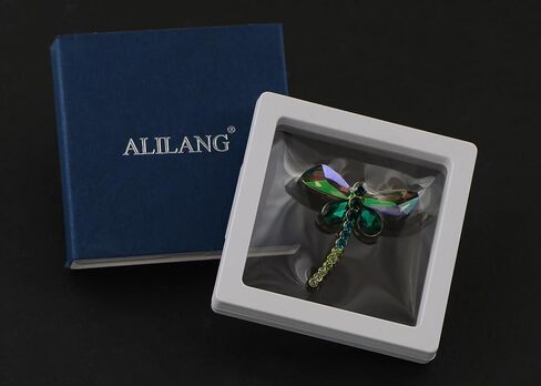 Alilang Silvery Tone Shine Amethyst Purple Crystal Rhinestones Dragonfly Insect Brooch Pin in Kuwait
