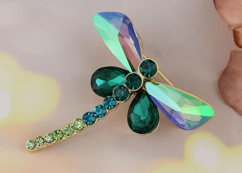 Alilang Silvery Tone Shine Amethyst Purple Crystal Rhinestones Dragonfly Insect Brooch Pin in Kuwait